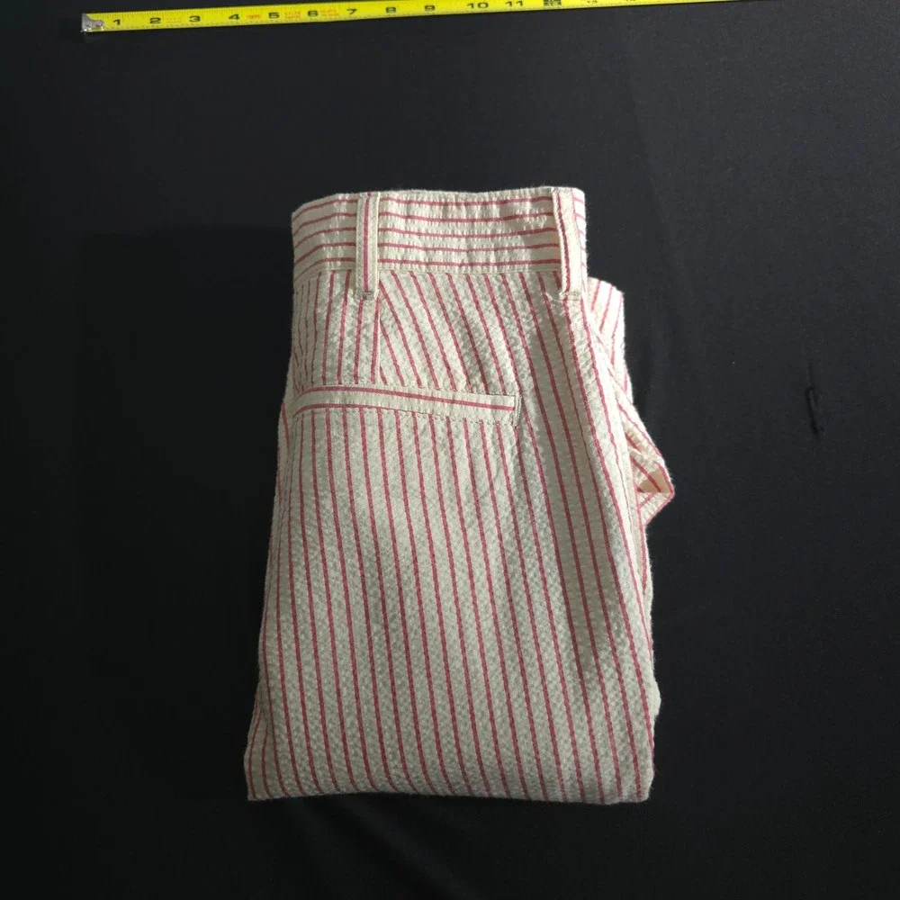 Bills Khakis Parker Shorts Mens 42 Red Striped Seersucker Standard Fit USA Chino